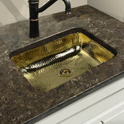 Nantucket Sinks REB 17.5 Inch X 14.5 Inch Hammered Brass Rectangle Undermount Bar Sink - view 7