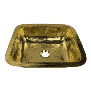 Nantucket Sinks REB 17.5 Inch X 14.5 Inch Hammered Brass Rectangle Undermount Bar Sink
