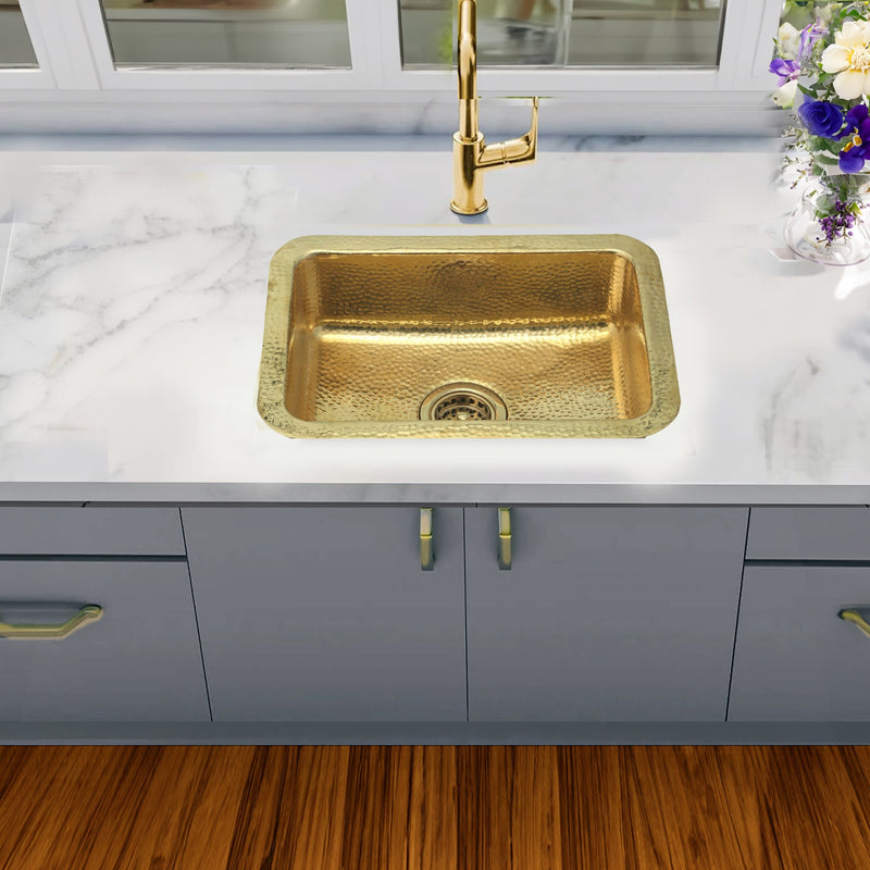 Nantucket Sinks 20 Inch Hammered Brass Bar/Island Sink REB2014 - view 7
