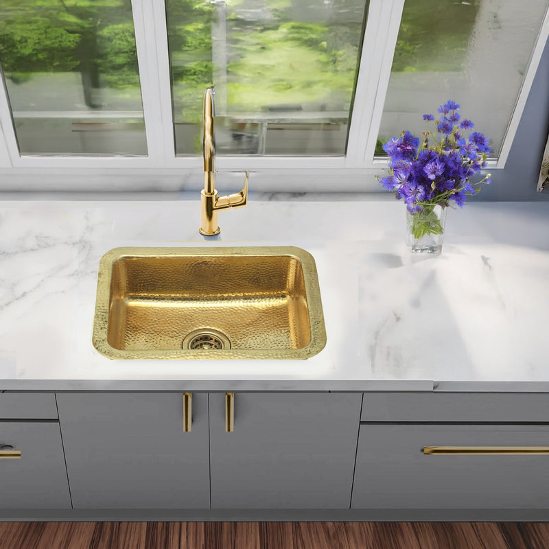 Nantucket Sinks 20 Inch Hammered Brass Bar/Island Sink REB2014 - view 8