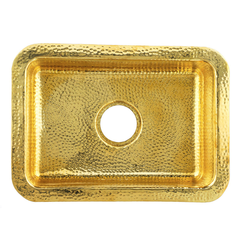 Nantucket Sinks 20 Inch Hammered Brass Bar/Island Sink REB2014