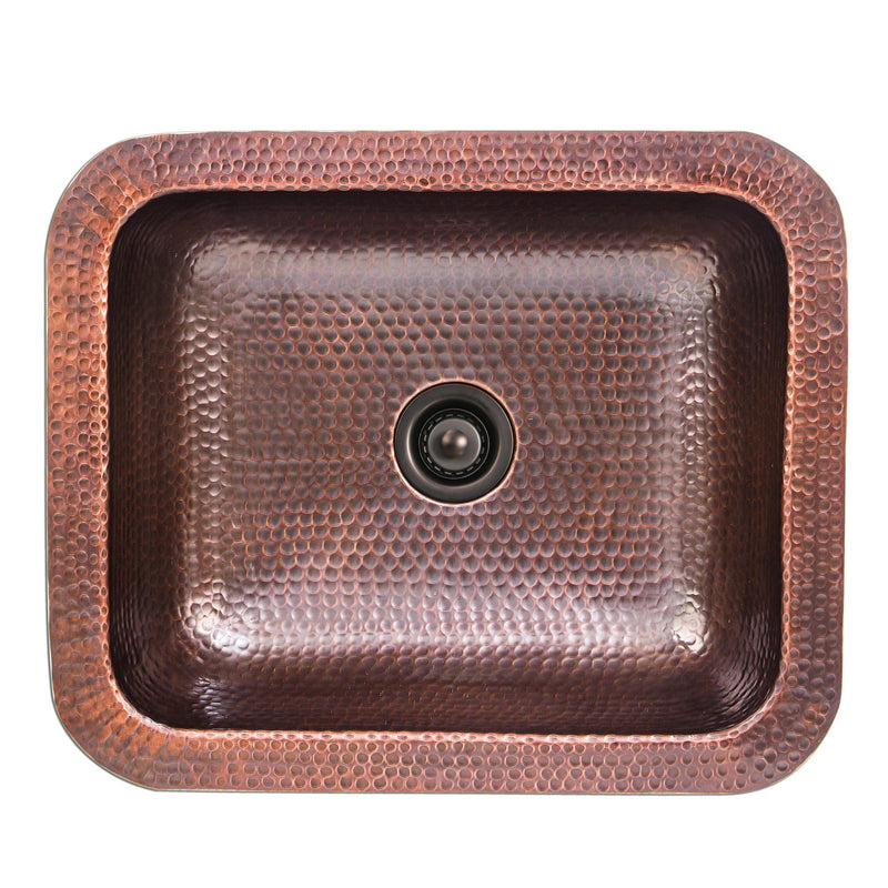 Nantucket Sinks REHC-2.5 - Hammered Copper Rectangle Bar Sink