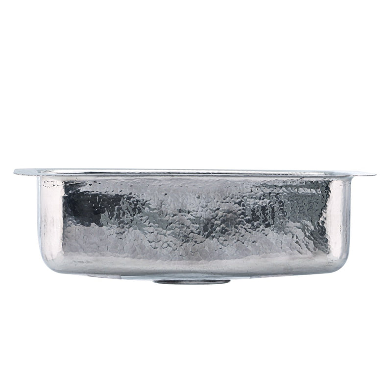 Nantucket Sinks 20 Inch Hammered Stainless Bar/Island Sink - Polished Stainless Steel RES2014 - view 3