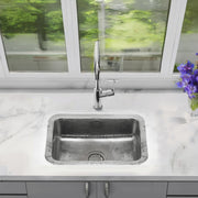 Nantucket Sinks 20 Inch Hammered Stainless Bar/Island Sink - Polished Stainless Steel RES2014 - view 6