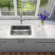 Nantucket Sinks 20 Inch Hammered Stainless Bar/Island Sink - Polished Stainless Steel RES2014 - view 8