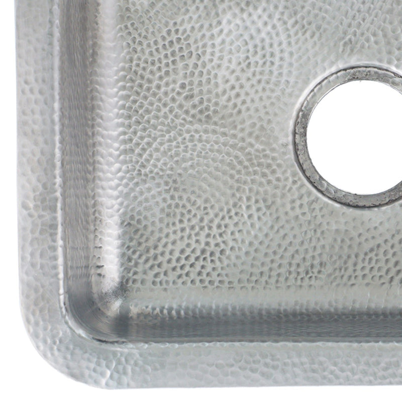 Nantucket Sinks 20 Inch Hammered Stainless Bar/Island Sink - Matte / Brushed Stainless Steel RES2014-MF - view 4