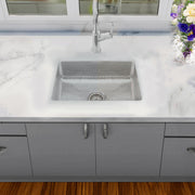 Nantucket Sinks 20 Inch Hammered Stainless Bar/Island Sink - Matte / Brushed Stainless Steel RES2014-MF - view 5