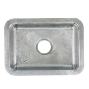 Nantucket Sinks 20 Inch Hammered Stainless Bar/Island Sink - Matte / Brushed Stainless Steel RES2014-MF