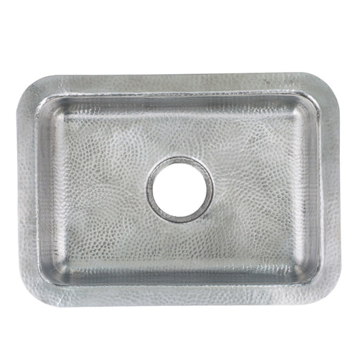 Nantucket Sinks 20 Inch Hammered Stainless Bar/Island Sink - Matte / Brushed Stainless Steel RES2014-MF