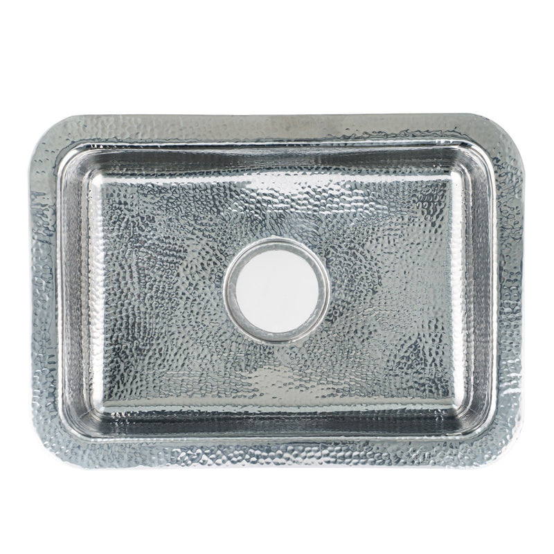 Nantucket Sinks 20 Inch Hammered Stainless Bar/Island Sink - Polished Stainless Steel RES2014