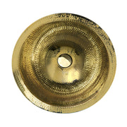 Nantucket Sinks RLB - 16.5 Inch Hammered Brass Round Undermount Bathroom Sink With Overflow RLB-OF - view 2