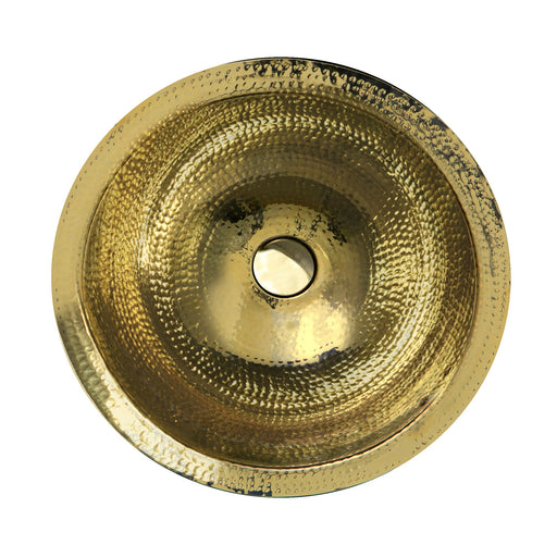 Nantucket Sinks RLB - 16.5 Inch Hammered Brass Round Undermount Bathroom Sink With Overflow RLB-OF - view 2