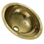 Nantucket Sinks RLB - 16.5 Inch Hammered Brass Round Undermount Bathroom Sink With Overflow RLB-OF - view 3