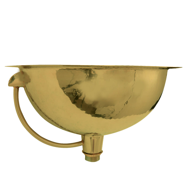 Nantucket Sinks RLB - 16.5 Inch Hammered Brass Round Undermount Bathroom Sink With Overflow RLB-OF - view 4
