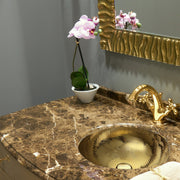 Nantucket Sinks RLB - 16.5 Inch Hammered Brass Round Undermount Bathroom Sink With Overflow RLB-OF - view 5