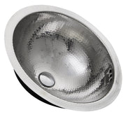 Nantucket Sinks RLS-OF 16.875 Inch Hand Hammered Stainless Steel Round Undermount Bathroom Sink With Overflow - view 2