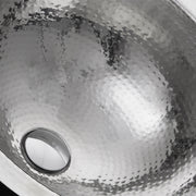 Nantucket Sinks RLS-OF 16.875 Inch Hand Hammered Stainless Steel Round Undermount Bathroom Sink With Overflow - view 3