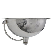 Nantucket Sinks RLS-OF 16.875 Inch Hand Hammered Stainless Steel Round Undermount Bathroom Sink With Overflow - view 4