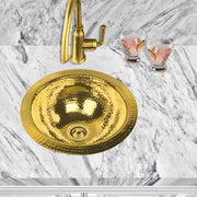 Nantucket Sinks ROB - 13 Inch Hand Hammered Brass Round Undermount Bar Room Sink - view 5