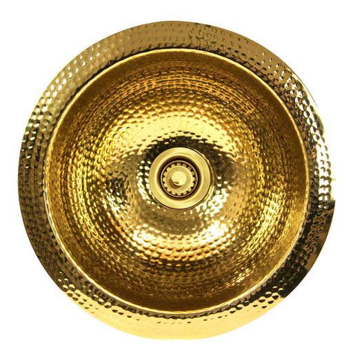 Nantucket Sinks ROB - 13 Inch Hand Hammered Brass Round Undermount Bar Room Sink