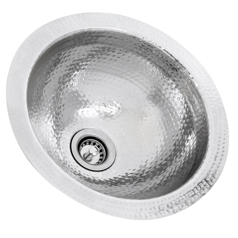 Nantucket Sinks ROS 13 Inch Hand Hammered Stailess Steel Round Bar Sink - view 2