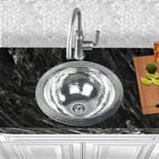 Nantucket Sinks ROS 13 Inch Hand Hammered Stailess Steel Round Bar Sink - view 6