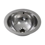 Nantucket Sinks ROS-OF 13 Inch Hand Hammered Stailess Steel Round Undermount Bathroom Sink With Overflow - view 4