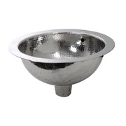 Nantucket Sinks ROS-OF 13 Inch Hand Hammered Stailess Steel Round Undermount Bathroom Sink With Overflow - view 5