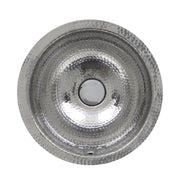 Nantucket Sinks ROS-OF 13 Inch Hand Hammered Stailess Steel Round Undermount Bathroom Sink With Overflow