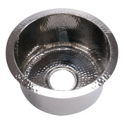 Nantucket Sinks RS15-SS 15-Inch Hand Hammered Round Stainless Steel Bar Sink