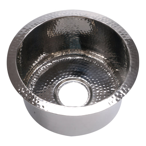 Nantucket Sinks RS15-SS 15-Inch Hand Hammered Round Stainless Steel Bar Sink