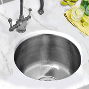Nantucket Sinks RS15-SSMF 15-Inch Hand Hammered Round Stainless Steel Bar Sink Satin Matte Finish - view 7