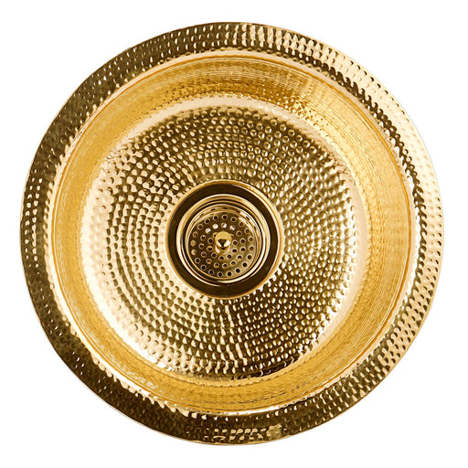 Nantucket Sinks RS15-UB 15-Inch Hand Hammered Round Brass Bar Sink - view 2