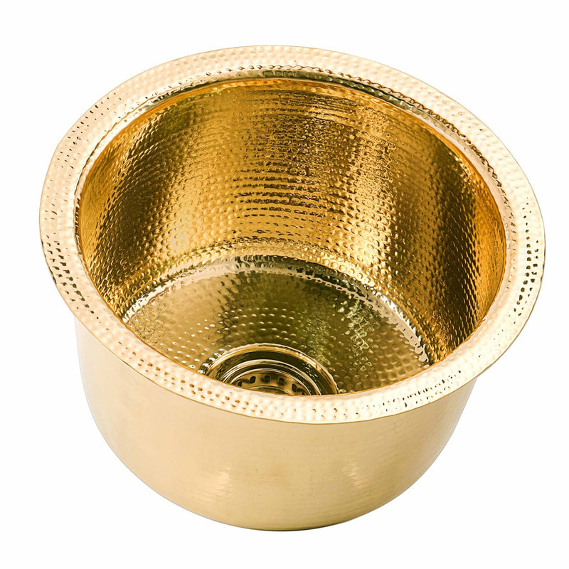 Nantucket Sinks RS15-UB 15-Inch Hand Hammered Round Brass Bar Sink - view 3
