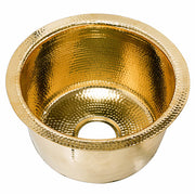 Nantucket Sinks RS15-UB 15-Inch Hand Hammered Round Brass Bar Sink