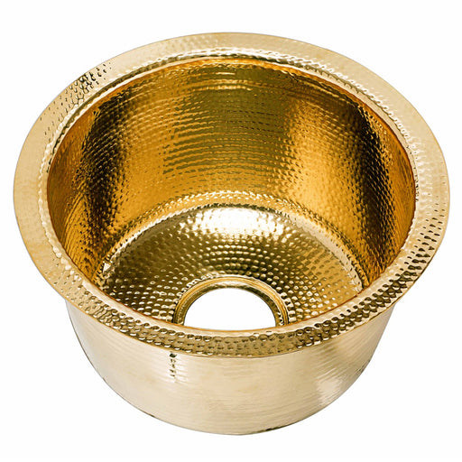 Nantucket Sinks RS15-UB 15-Inch Hand Hammered Round Brass Bar Sink