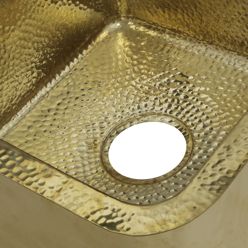Nantucket Sinks SQRB-7 16.625 Inch Hammered Brass Square Dual-mount Bar Sink - view 3