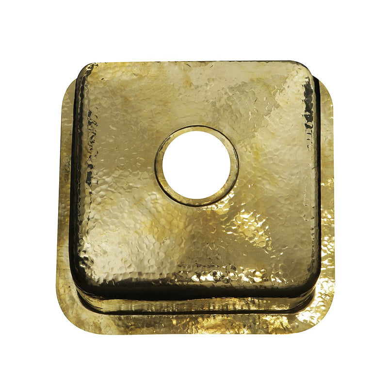 Nantucket Sinks SQRB-7 16.625 Inch Hammered Brass Square Dual-mount Bar Sink - view 5