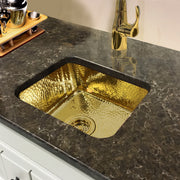 Nantucket Sinks SQRB-7 16.625 Inch Hammered Brass Square Dual-mount Bar Sink - view 7