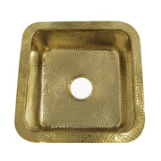 Nantucket Sinks SQRB-7 16.625 Inch Hammered Brass Square Dual-mount Bar Sink