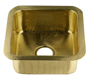 Nantucket Sinks SQRB-7MF 16.625 Inch Matte Finish Hammered Brass Square Dualmount Bar Sink - view 2
