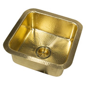 Nantucket Sinks SQRB-7MF 16.625 Inch Matte Finish Hammered Brass Square Dualmount Bar Sink - view 5