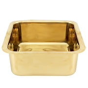 Nantucket Sinks SQRB-7SM 16.625 Inch Brass Square Dualmount Bar Sink - view 3