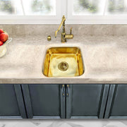 Nantucket Sinks SQRB-7SM 16.625 Inch Brass Square Dualmount Bar Sink - view 6