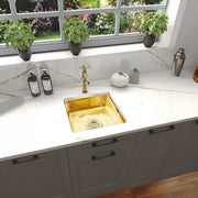 Nantucket Sinks SQRB-7SM 16.625 Inch Brass Square Dualmount Bar Sink - view 7