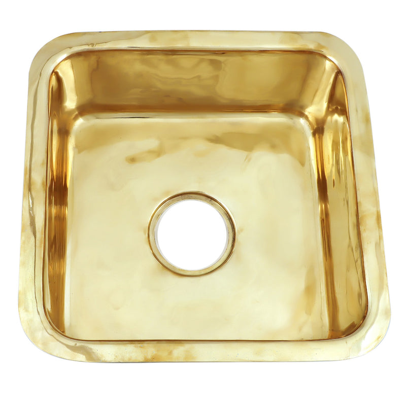 Nantucket Sinks SQRB-7SM 16.625 Inch Brass Square Dualmount Bar Sink