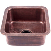 Nantucket Sinks SQRC-7PS 16.625 Inch Copper Square Dualmount Bar Sink and Cutting Board - view 2