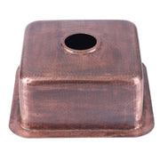 Nantucket Sinks SQRC-7PS 16.625 Inch Copper Square Dualmount Bar Sink and Cutting Board - view 5