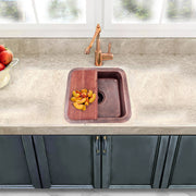 Nantucket Sinks SQRC-7PS 16.625 Inch Copper Square Dualmount Bar Sink and Cutting Board - view 6