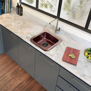 Nantucket Sinks SQRC-7PS 16.625 Inch Copper Square Dualmount Bar Sink and Cutting Board - view 7